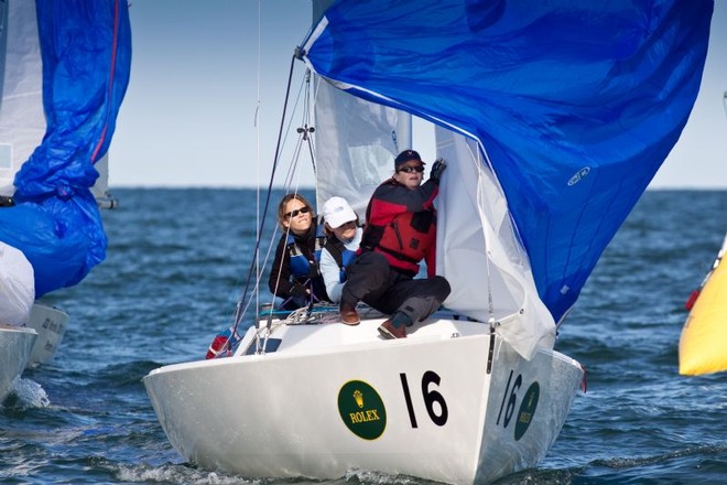 Kathy Parks and crew on Sundog rounding the mark on day one - Rolex International Women’s Keelboat Championship 2010 ©  Rolex / Dan Nerney